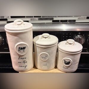Rae Dunn Home on the Range /Oink/Fresh Canister Set